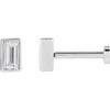 14K White 1/8 CT Natural Diamond Press Fit Back Stud Earring 