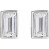 14K White 1/8 CT Natural Diamond Press Fit Back Stud Earring 
