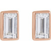 14K Rose 1/8 CT Natural Diamond Press Fit Back Stud Earring 