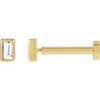 14K Yellow .04 CT Natural Diamond Press Fit Back Stud Earring 