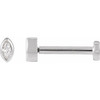 14K White .02 CT Natural Diamond Press Fit Back Stud Earring