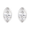 14K White .03 CT Natural Diamond Press Fit Back Stud Earring