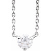14 Karat White Gold Natural Diamond Solitaire Necklace 1/5 CTW, 16-18 Inch - $1,232