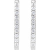Sterling Silver Natural White Sapphire 20 mm Hoop Earrings