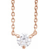 14K Rose 1/5 CTW Natural Diamond Solitaire 16-18" Necklace