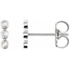 14K White Rose-Cut .05 CTW Natural Diamond Three-Stone Bar Earrings