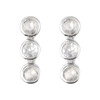 14K White Rose-Cut .05 CTW Natural Diamond Three-Stone Bar Earrings