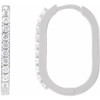 14 Karat White Gold Natural White Sapphire 20 mm Hoop Earrings