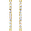 14K Yellow Natural White Sapphire 20 mm Hoop Earrings