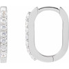 Platinum Natural White Sapphire 14 mm Hoop Earrings