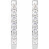 Platinum Natural White Sapphire 14 mm Hoop Earrings