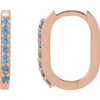14K Rose Natural London Blue Topaz 14 mm Hoop Earrings