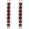 Platinum Natural Mozambique Garnet 14 mm Hoop Earrings