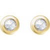14K Yellow 1/10 CT Rose-Cut Natural Diamond Press Fit Back Stud Earring