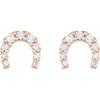 14K Rose 1/6 CTW Natural Diamond Horseshoe Earrings