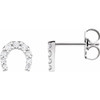 Platinum 1/6 CTW Natural Diamond Horseshoe Earrings