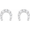 Sterling Silver 1/6 CTW Natural Diamond Horseshoe Earrings