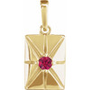 14K Yellow Natural Ruby Pendant