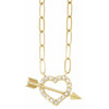 14 Karat Yellow Gold Natural Diamond Heart & Arrow Necklace 1/8 CTW, 16 Inch - $1,545