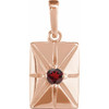 14K Rose Natural Mozambique Garnet Pendant
