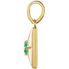 14K Yellow Natural Emerald Pendant