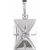 Platinum Natural White Sapphire Pendant