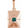 14K Rose Lab-Grown Alexandrite Pendant