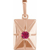 14K Rose Lab-Grown Ruby Pendant
