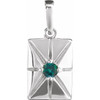 14K White Natural Alexandrite Pendant
