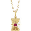 14K Yellow Natural Ruby 16-18" Necklace