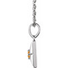 14 Karat White Gold Natural Citrine 16-18" Necklace