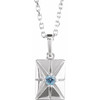14K White Natural Aquamarine 16-18" Necklace