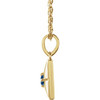 14K Yellow Natural Blue Sapphire 16-18" Necklace