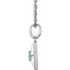Platinum Natural Aquamarine 16-18" Necklace