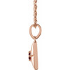 14 Karat Rose Gold Natural Mozambique Garnet 16-18" Necklace