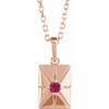 14K Rose Lab-Grown Ruby 16-18" Necklace