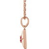 14K Rose Lab-Grown Ruby 16-18" Necklace