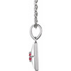 Platinum Natural Ruby 16-18" Necklace