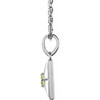 14K White Natural Peridot 16-18" Necklace