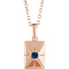 14 Karat Rose Gold Lab-Grown Blue Sapphire 16-18" Necklace