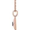 14 Karat Rose Gold Lab-Grown Blue Sapphire 16-18" Necklace
