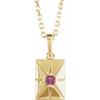 14K Yellow Natural Pink Tourmaline 16-18" Necklace