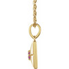 14K Yellow Natural Pink Tourmaline 16-18" Necklace