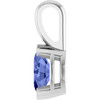 14K White Natural Tanzanite Solitaire Pendant 