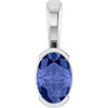 Sterling Silver Natural Tanzanite Solitaire Pendant 