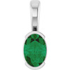 Sterling Silver Lab-Grown Emerald Pendant