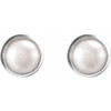 Platinum 4 mm Cultured White Akoya Pearl Stud Earrings