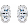 Platinum 8x6 mm Lab-Grown Moissanite Stud Earrings