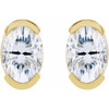 14K Yellow 6x4 mm Lab-Grown Moissanite Stud Earrings
