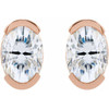 14K Rose 7x5 mm Lab-Grown Moissanite Stud Earrings